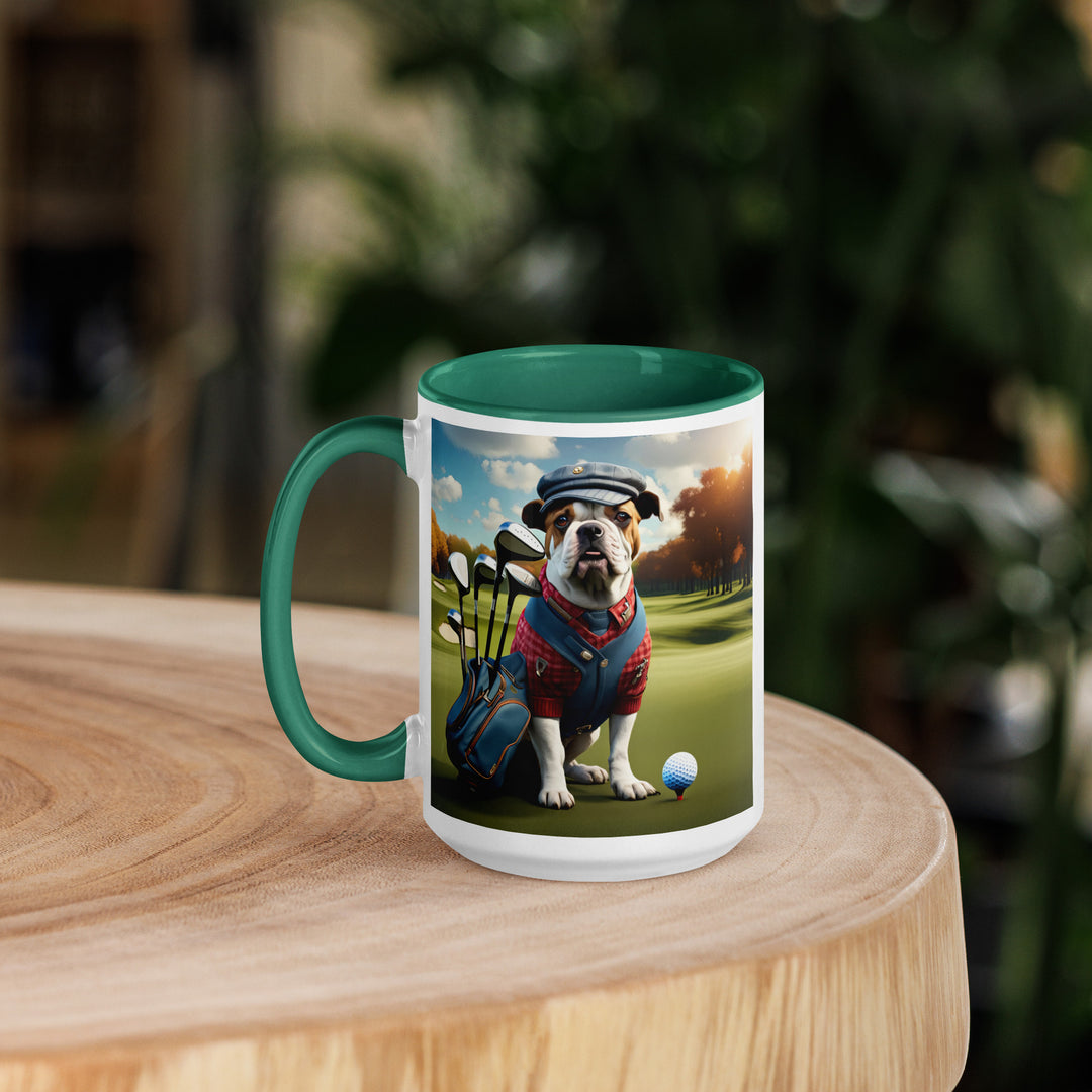 Catahoula Bulldog Golfer- Mug with Color Inside v6