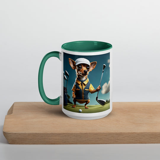 Chiweenie Golfer- Mug with Color Inside v2