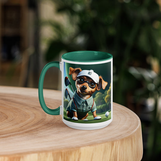 Chiweenie Golfer- Mug with Color Inside v4