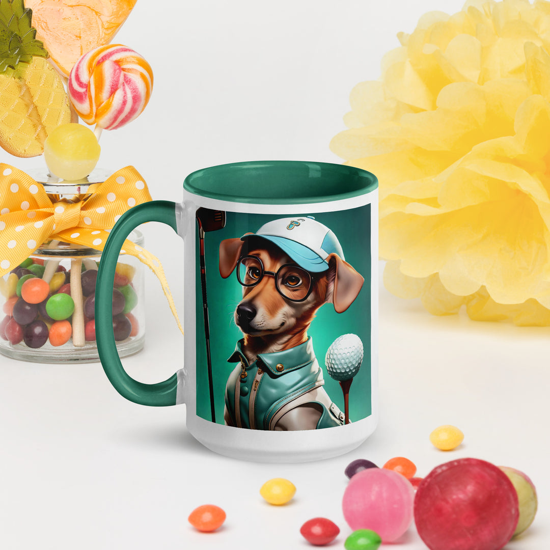 Chiweenie Golfer- Mug with Color Inside v5