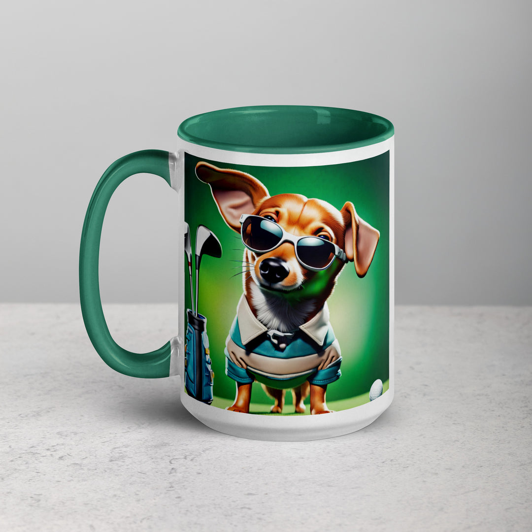 Chiweenie Golfer- Mug with Color Inside v6