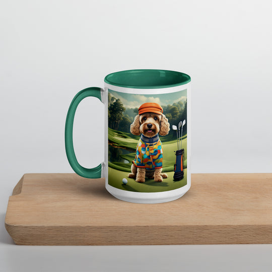 Cockapoo Golfer- Mug with Color Inside v2