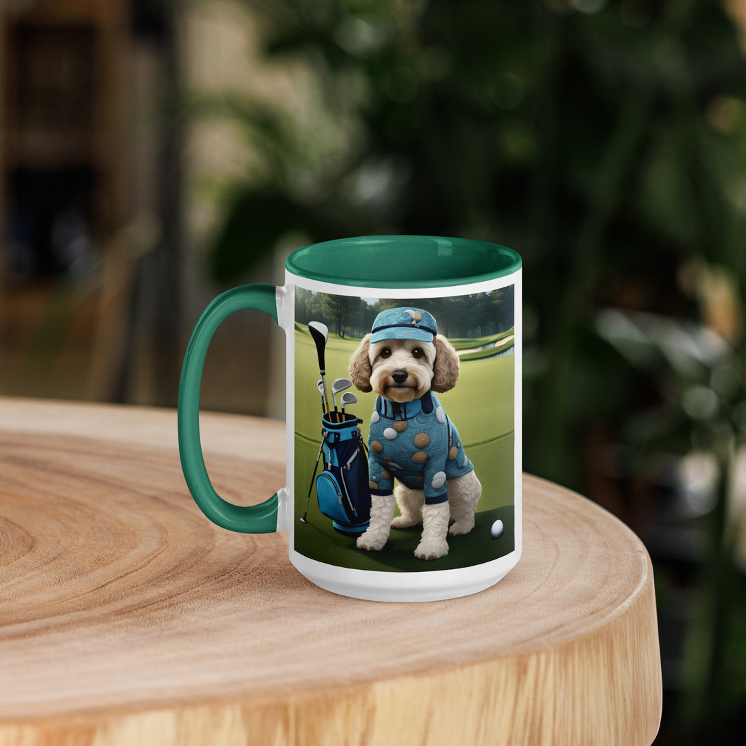 Cockapoo Golfer- Mug with Color Inside v4