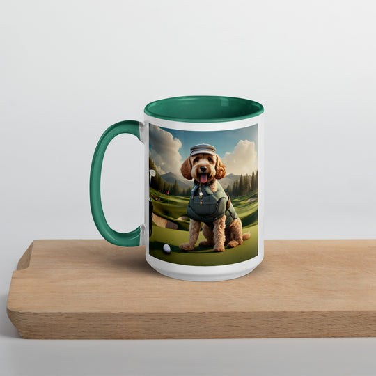 Cockapoo Golfer- Mug with Color Inside v7