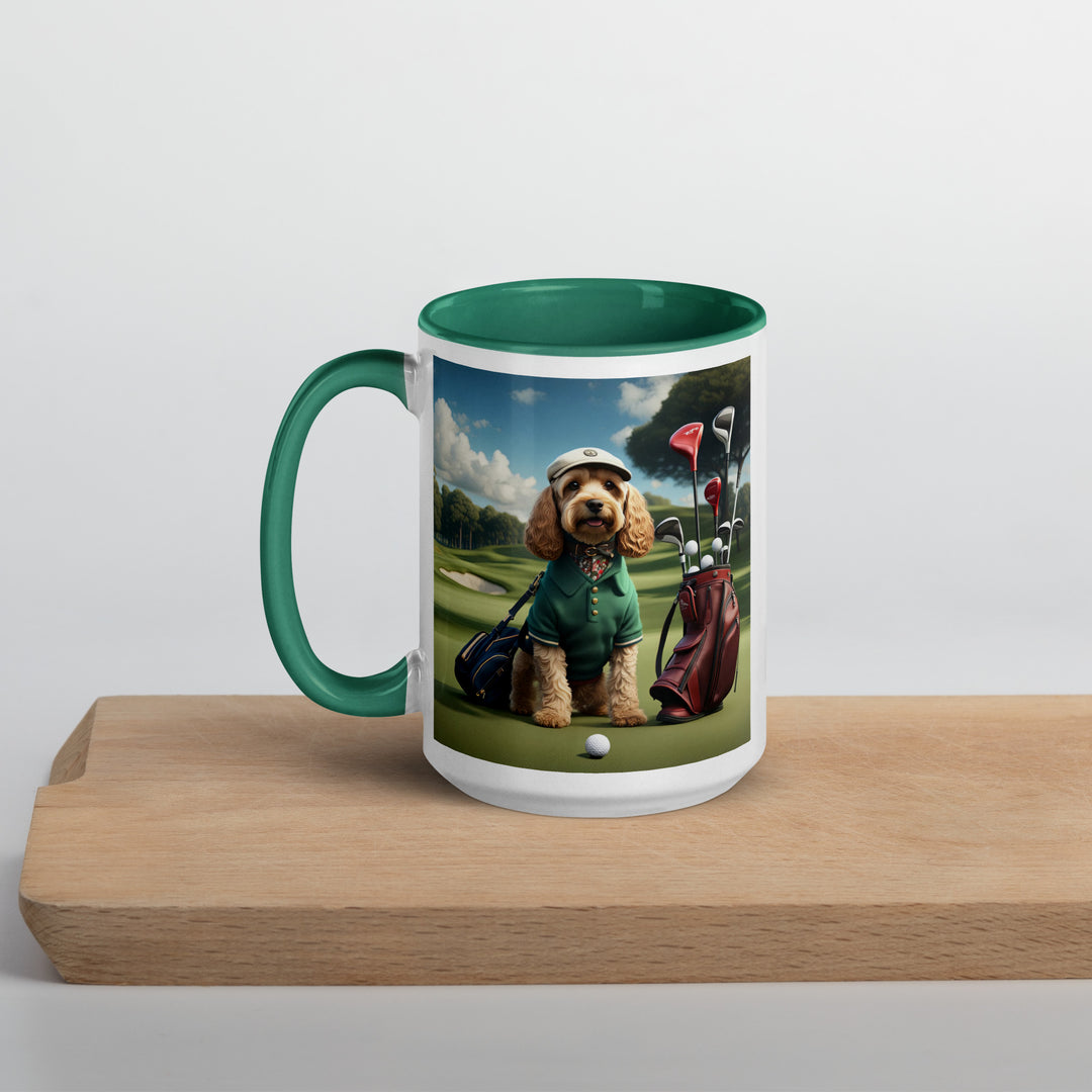 Cockapoo Golfer- Mug with Color Inside