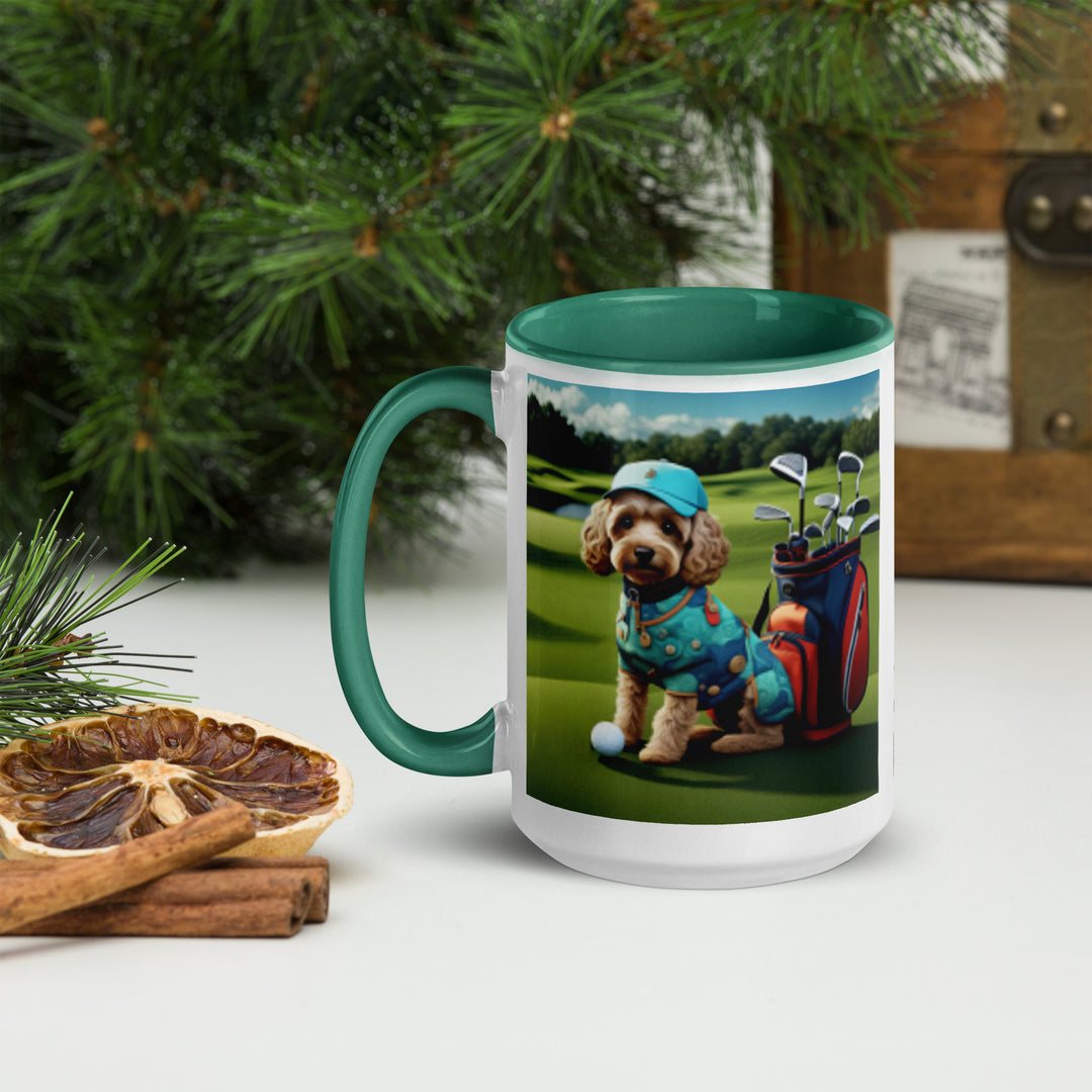 Cockapoo Golfer- Mug with Color Inside v5