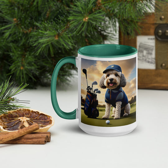 Cockapoo Golfer- Mug with Color Inside v8