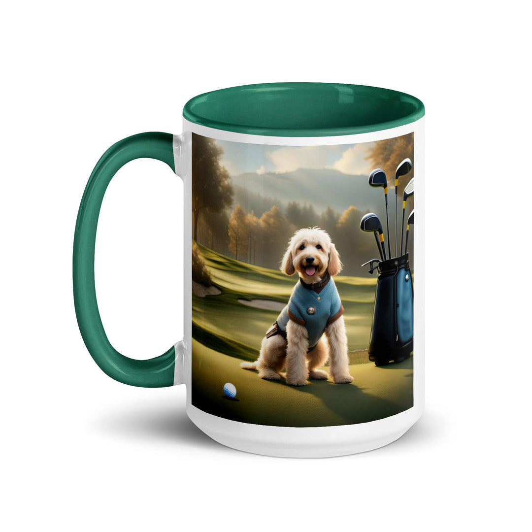 Goldendoodle Golfer- Mug with Color Inside