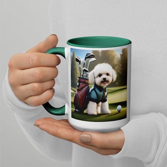 Maltipoo Golfer- Mug with Color Inside v4