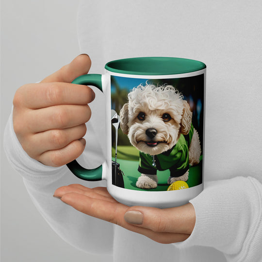 Maltipoo Golfer- Mug with Color Inside v5