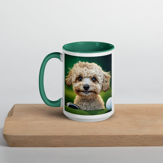 Maltipoo Golfer- Mug with Color Inside v6