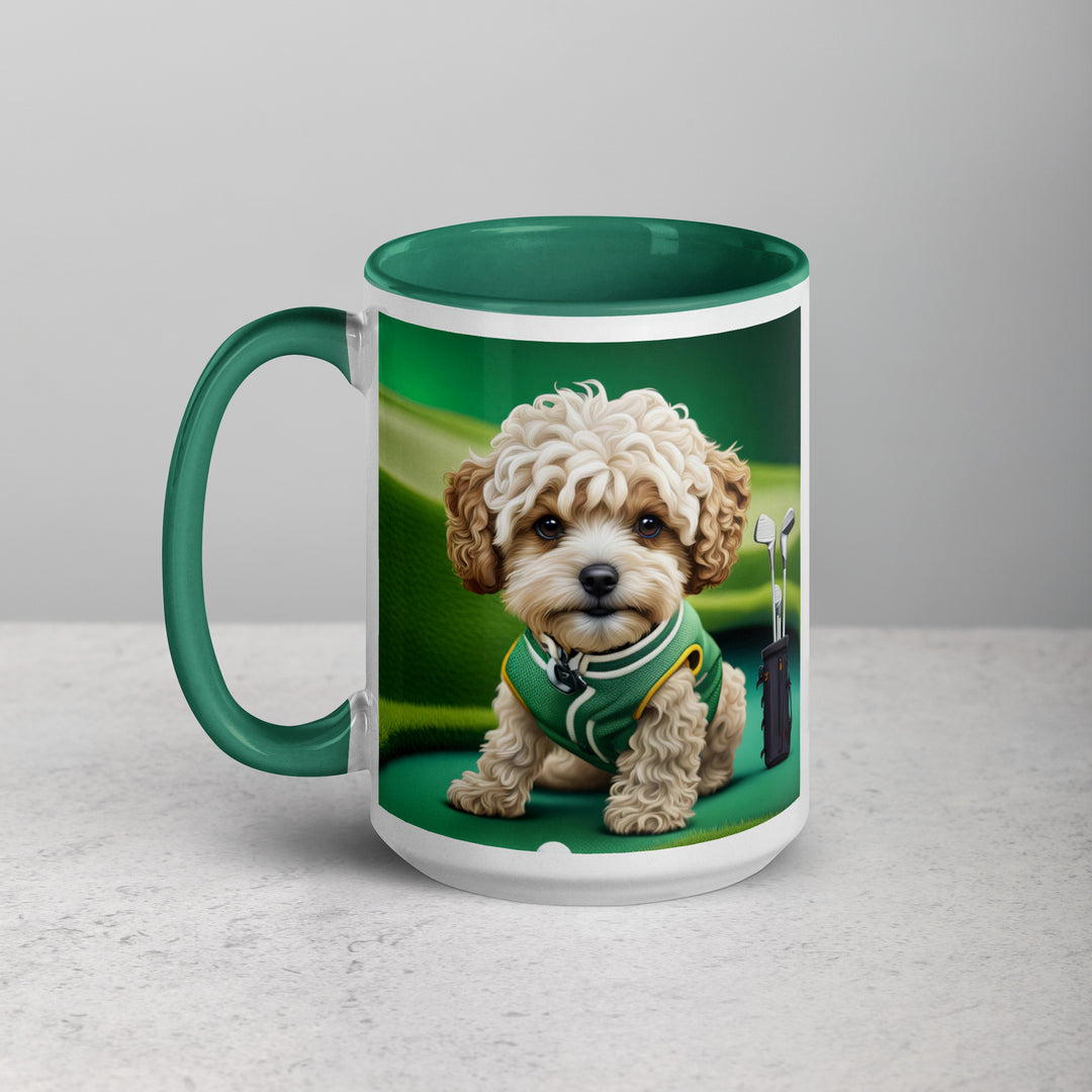 Maltipoo Golfer- Mug with Color Inside v7