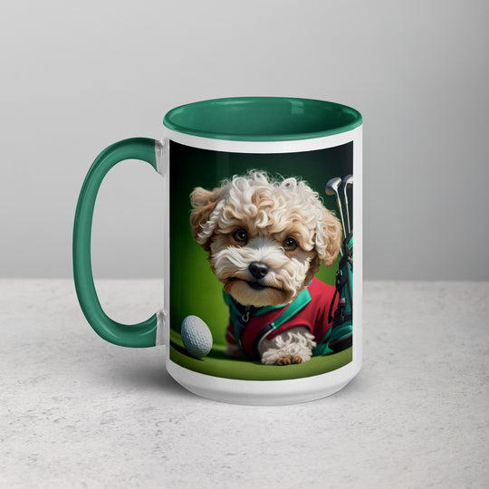 Maltipoo Golfer- Mug with Color Inside v9