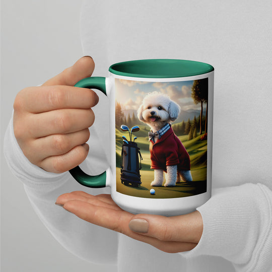 Maltipoo Golfer- Mug with Color Inside v10