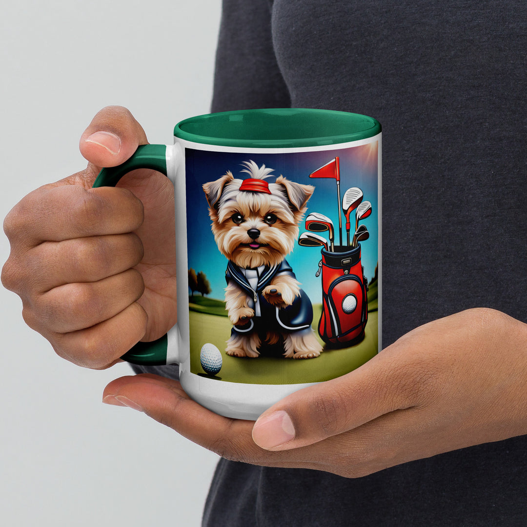 Morkie Golfer- Mug with Color Inside v2