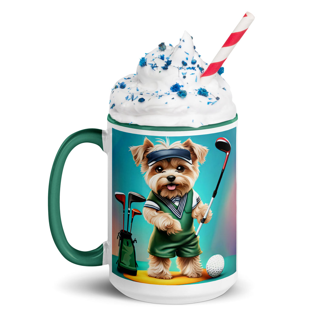 Morkie Golfer- Mug with Color Inside v3