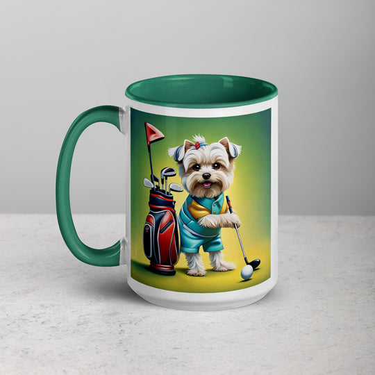 Morkie Golfer- Mug with Color Inside v4