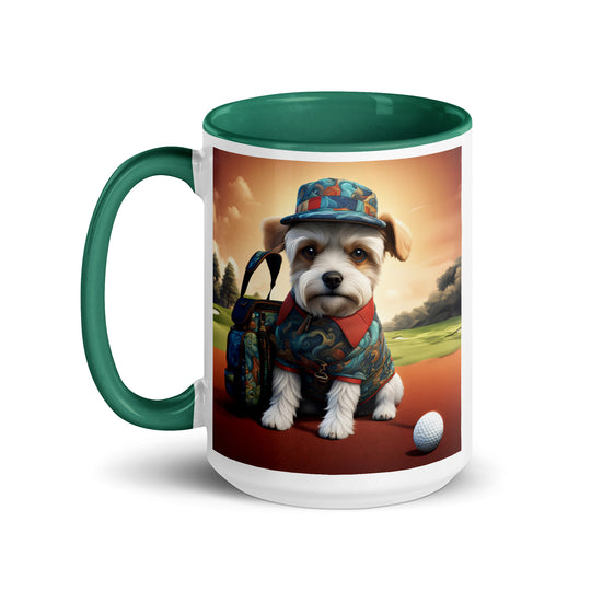 Pekapoo Golfer- Mug with Color Inside v5