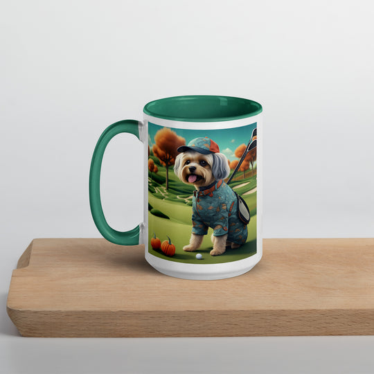 Pekapoo Golfer- Mug with Color Inside v8