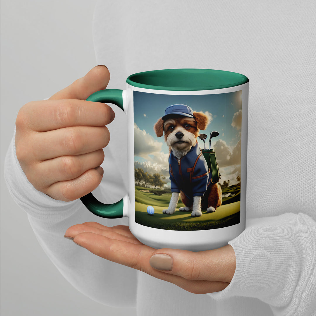 Pekapoo Golfer- Mug with Color Inside v10