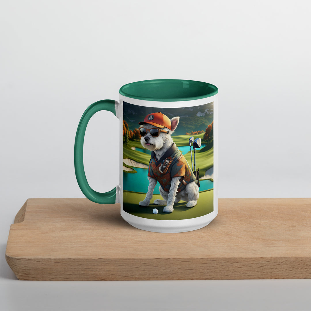 Pekapoo Golfer- Mug with Color Inside v13