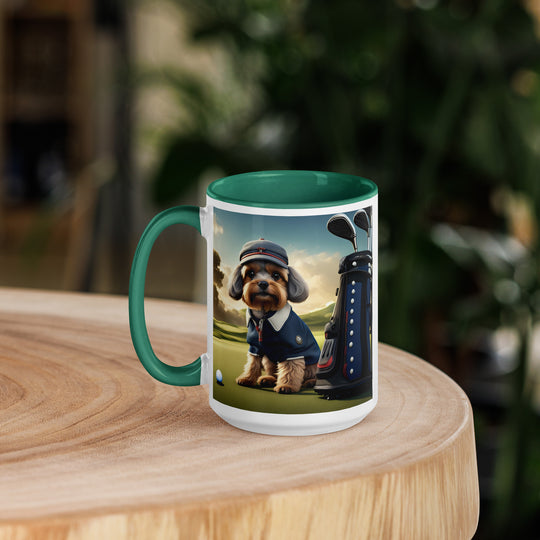 Pekapoo Golfer- Mug with Color Inside v6