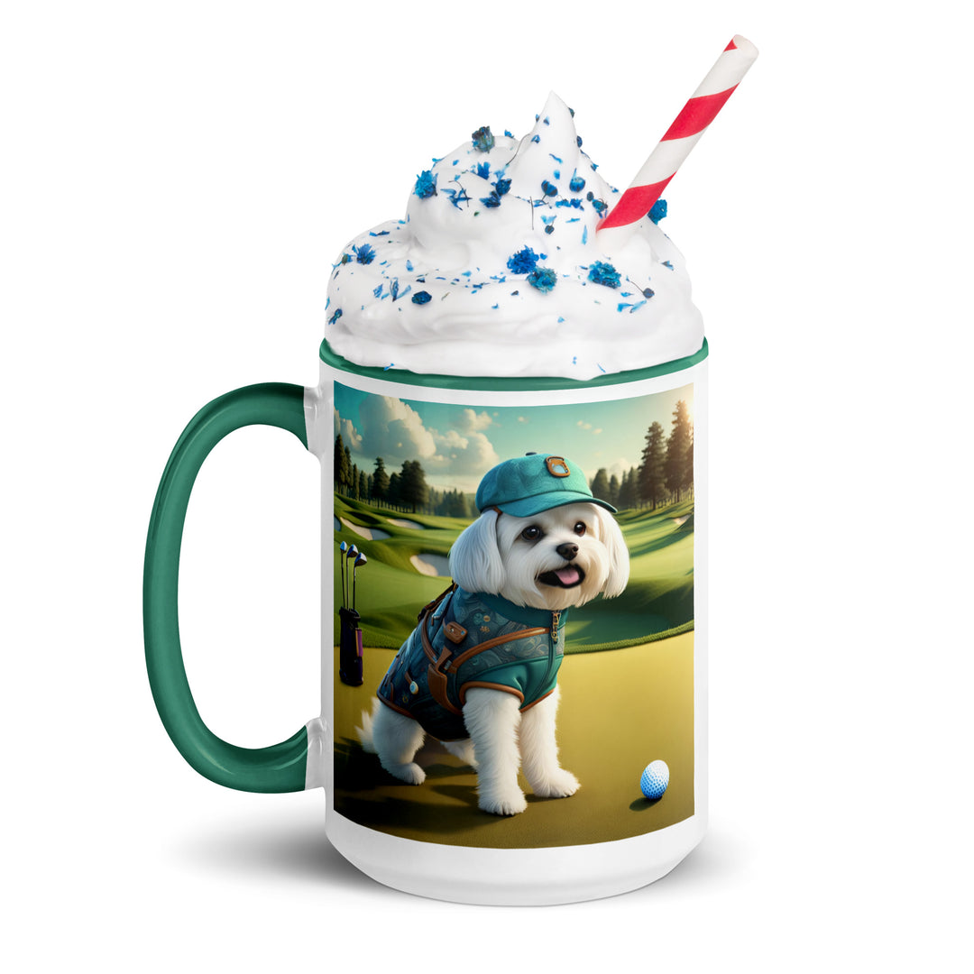 Pekapoo Golfer- Mug with Color Inside v11