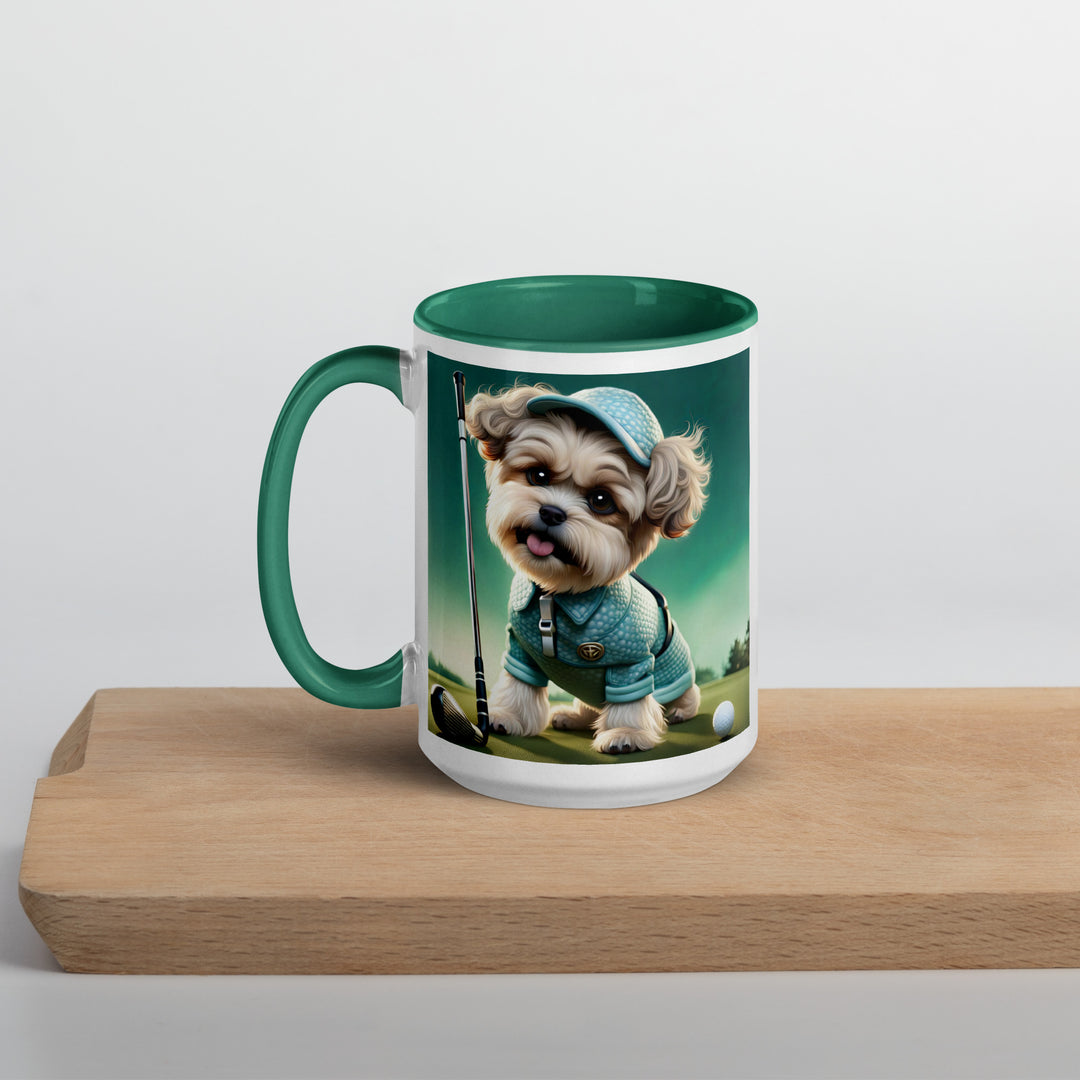 Shih-Poo Golfer- Mug with Color Inside