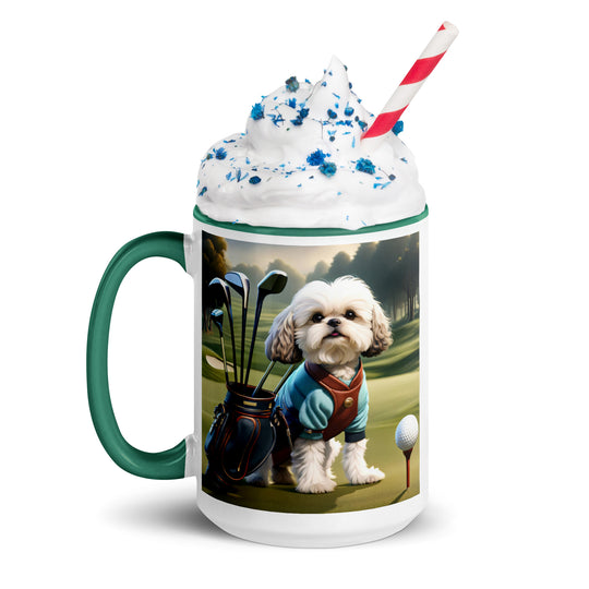 Shih-Poo Golfer- Mug with Color Inside v2