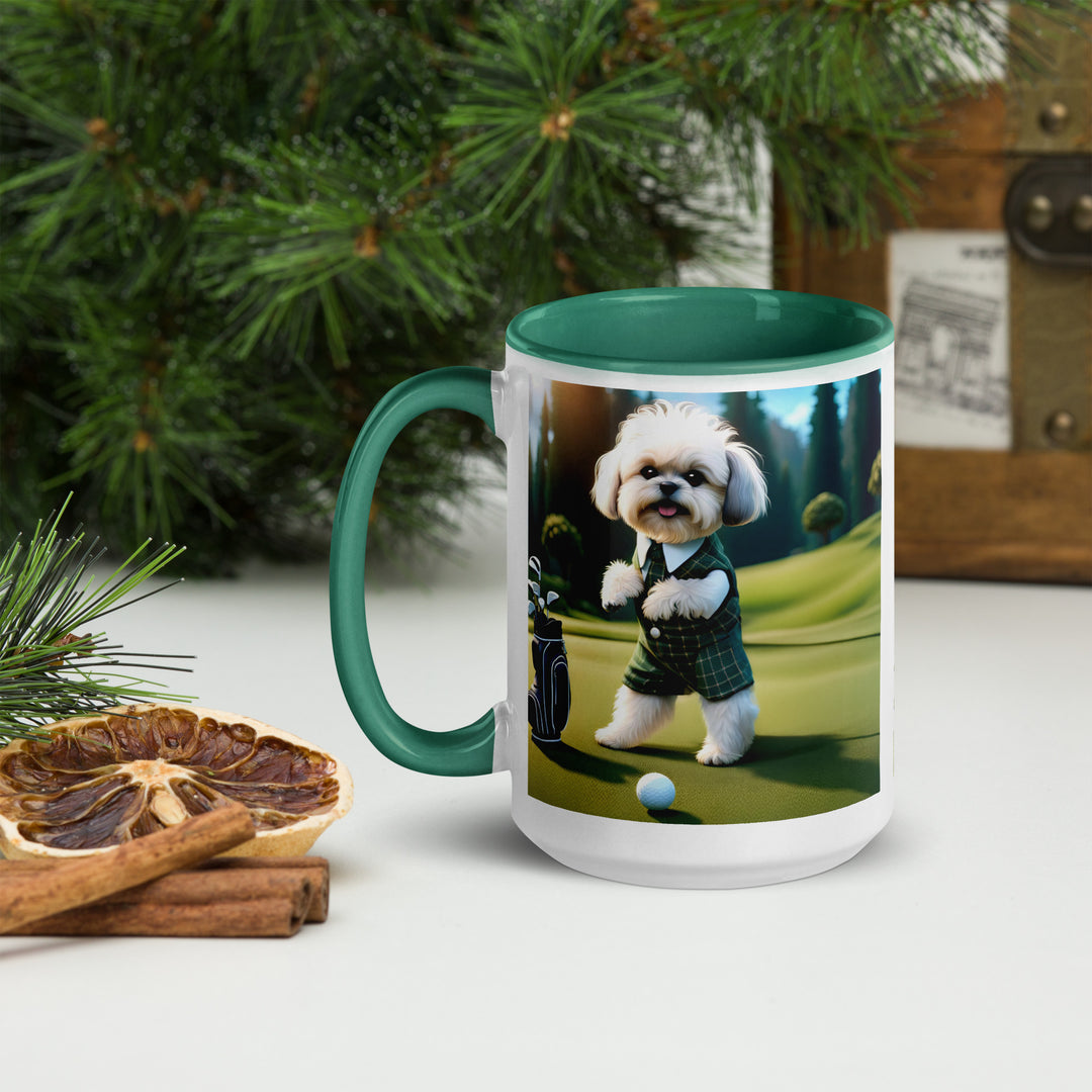 Shih-Poo Golfer- Mug with Color Inside v3