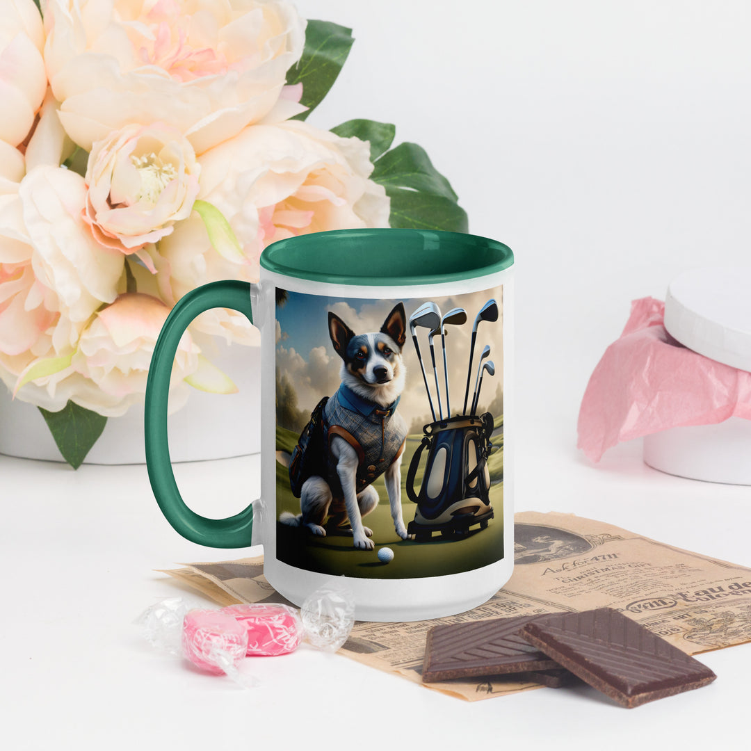 Texas Heeler Golfer- Mug with Color Inside v4