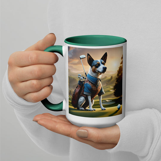 Texas Heeler Golfer- Mug with Color Inside v6