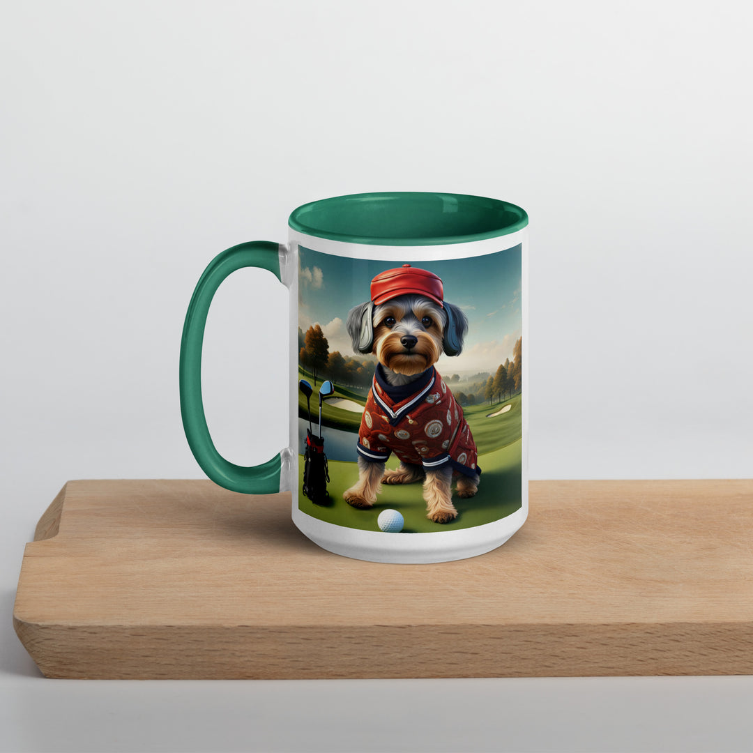 Yorkipoo Golfer- Mug with Color Inside v2