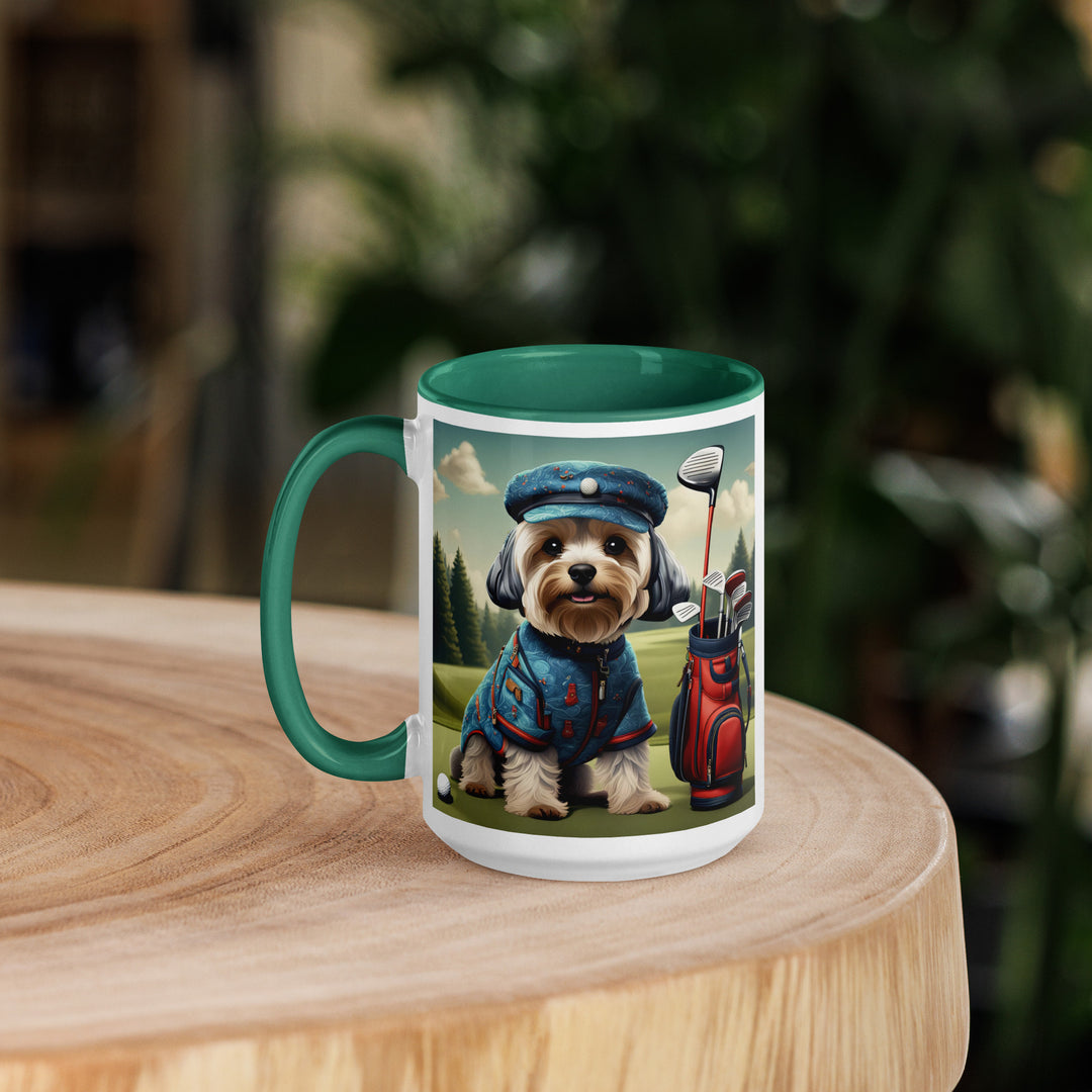 Yorkipoo Golfer- Mug with Color Inside v4