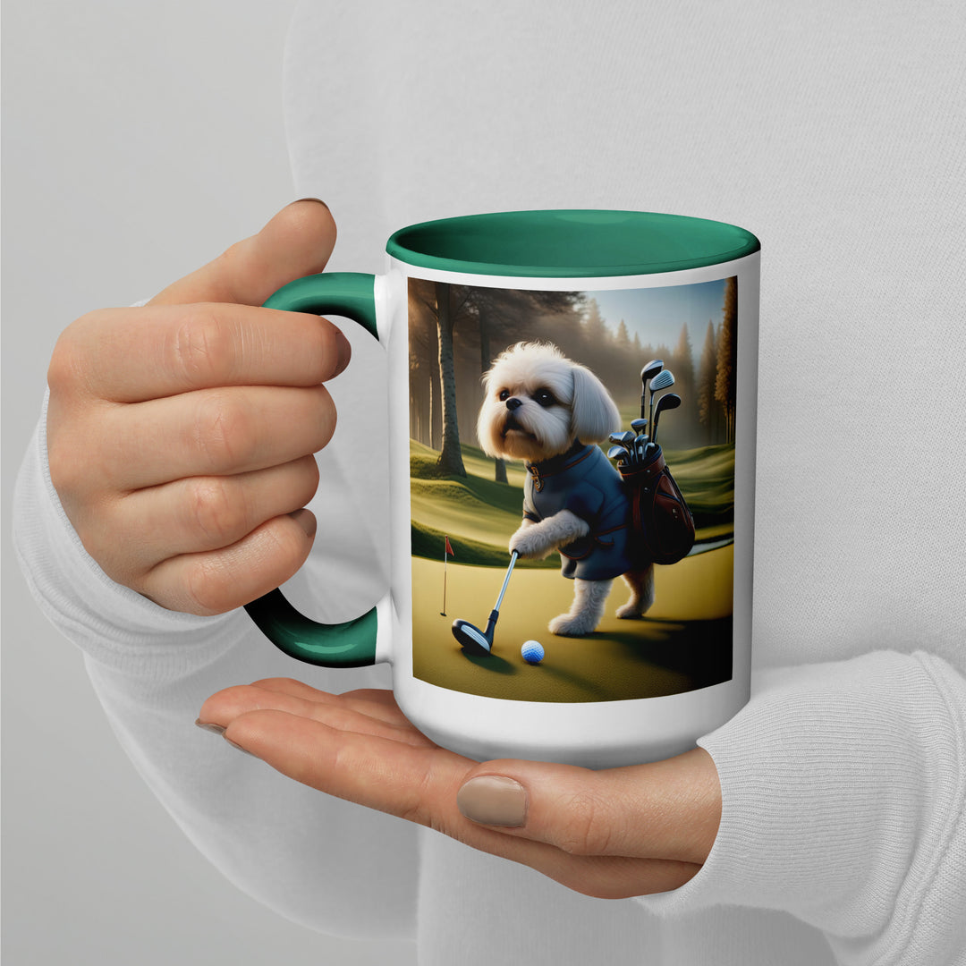 Pugapoo Golfer- Mug with Color Inside v3