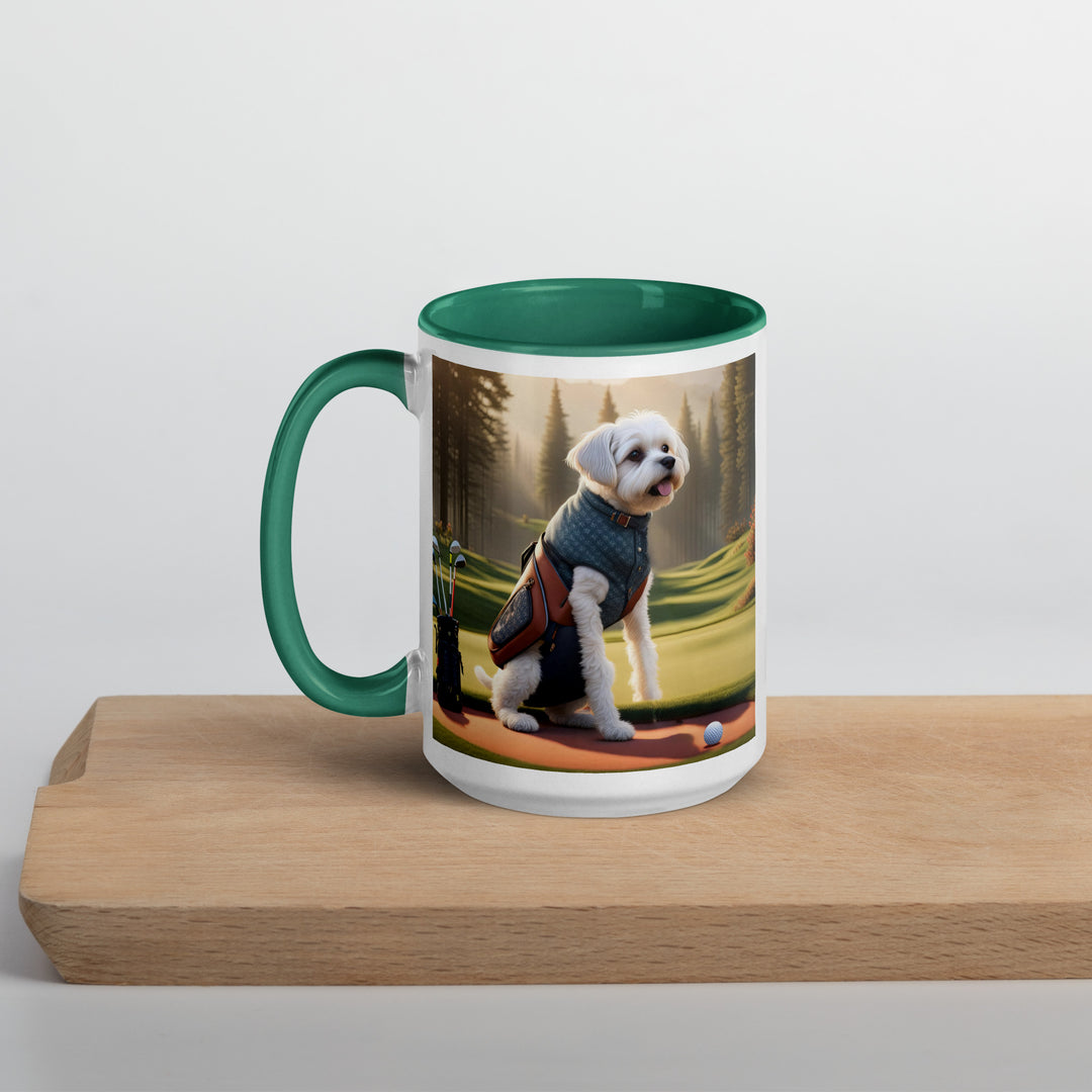 Pugapoo Golfer- Mug with Color Inside v8