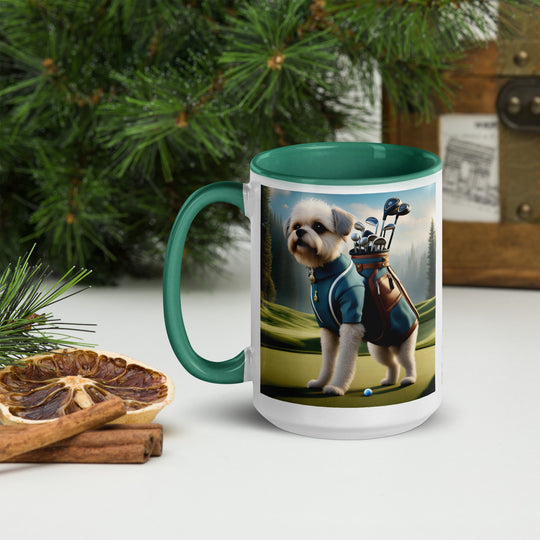 Pugapoo Golfer- Mug with Color Inside v9