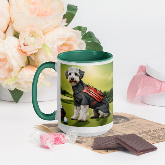 Schnoodle Golfer- Mug with Color Inside v6