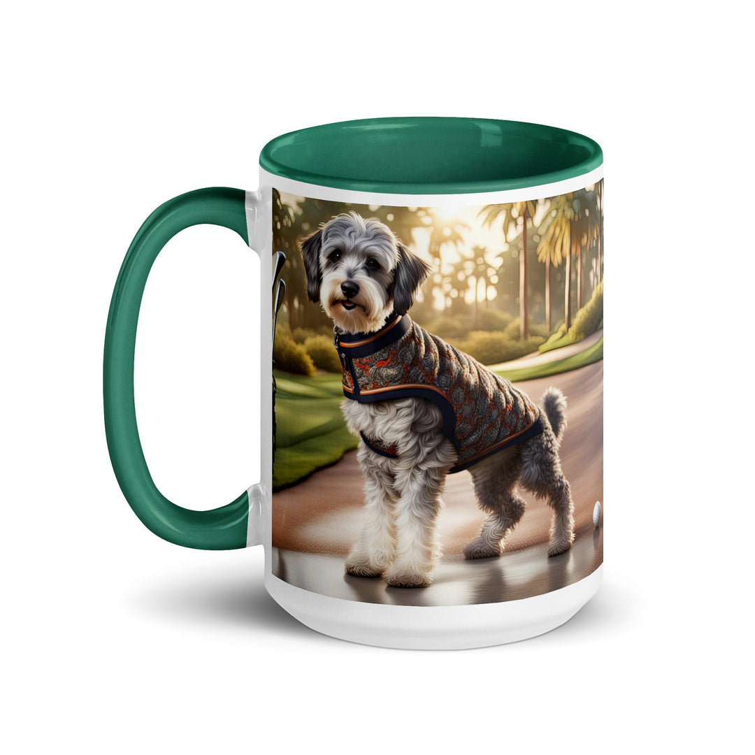 Schnoodle Golfer- Mug with Color Inside v11