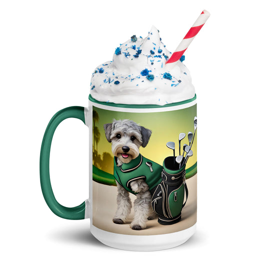 Schnoodle Golfer- Mug with Color Inside v13