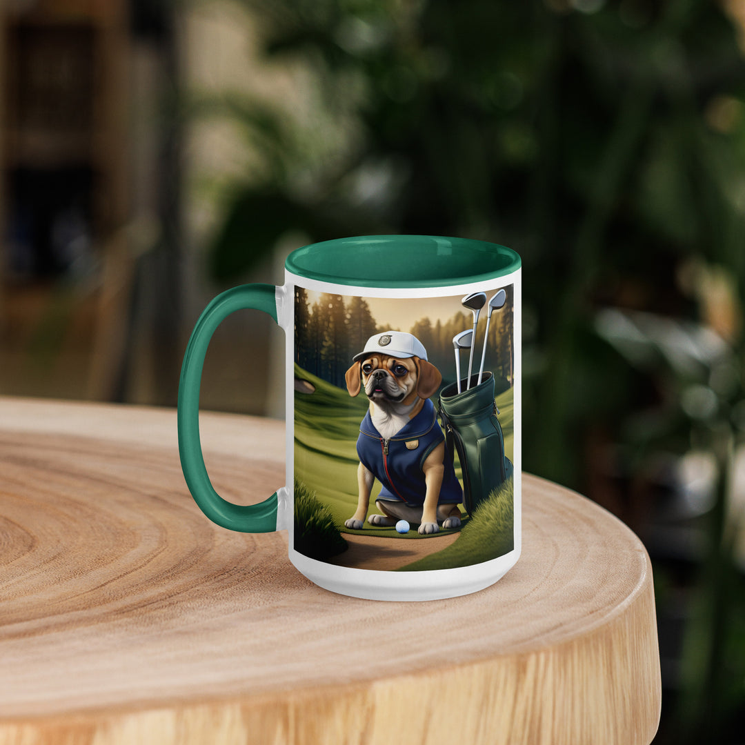 Puggle Golfer- Mug with Color Inside