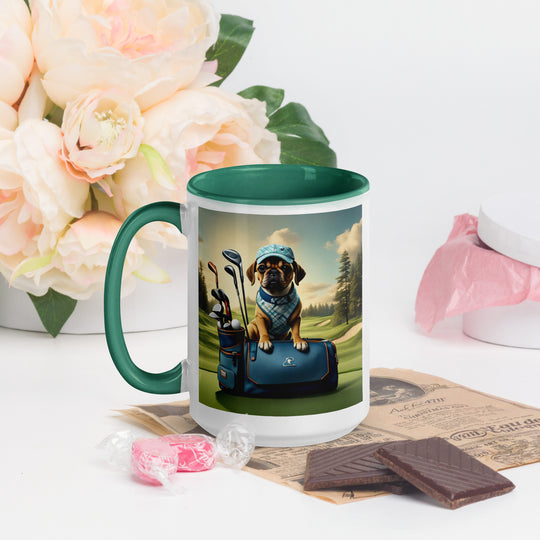 Puggle Golfer- Mug with Color Inside v2