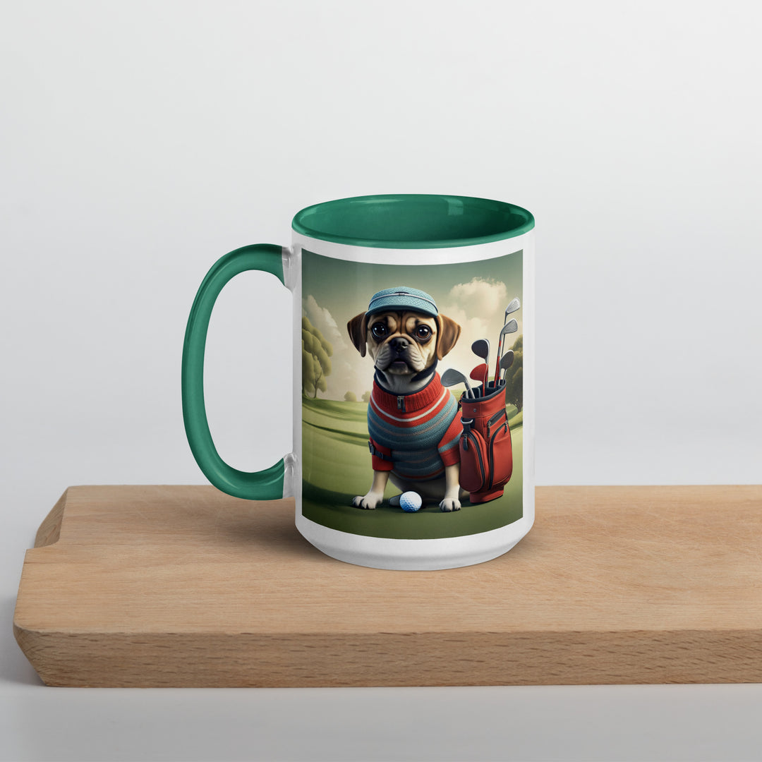 Puggle Golfer- Mug with Color Inside v3