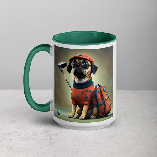 Puggle Golfer- Mug with Color Inside v4