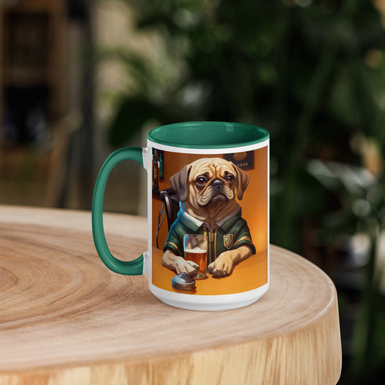 Puggle Golfer- Mug with Color Inside v14