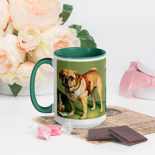 Puggle Golfer- Mug with Color Inside v15