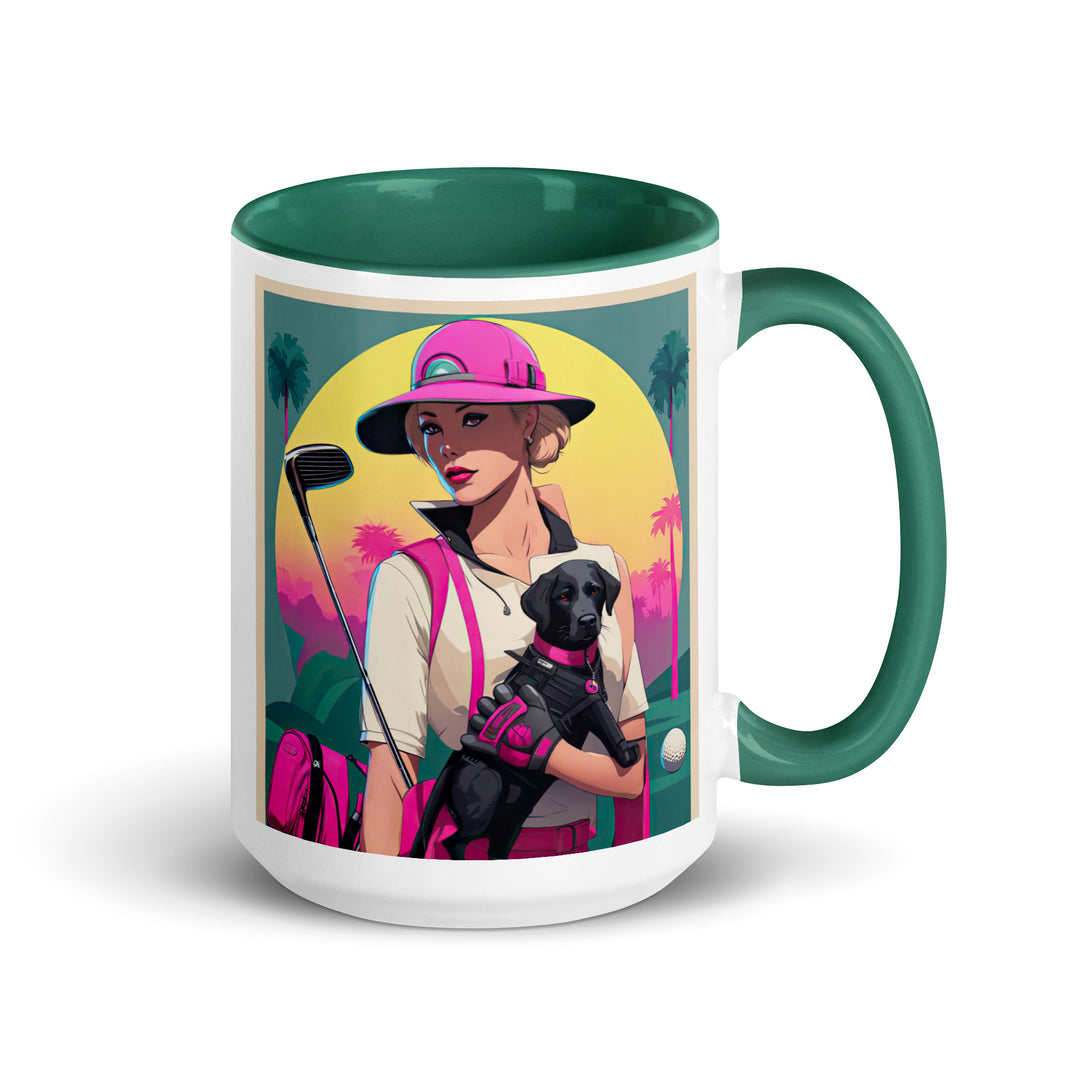 Mug with Color Inside-Labrador Retriever Golfer