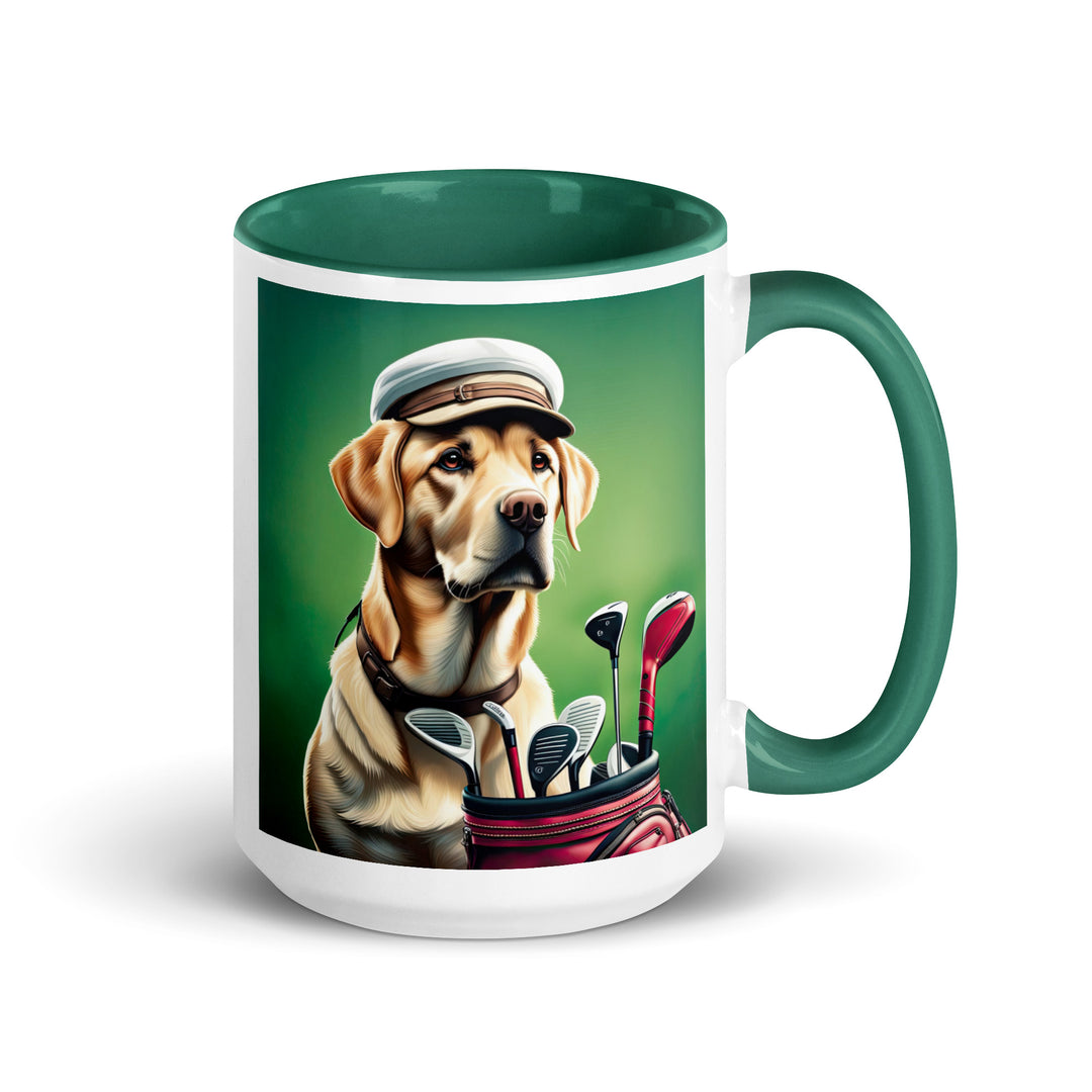 Mug with Color Inside-Labrador Retriever Golfer V2