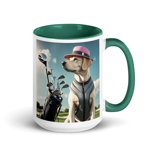 Mug with Color Inside-Labrador Retriever Golfer V3