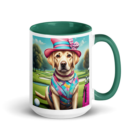 Mug with Color Inside-Labrador Retriever Golfer V6